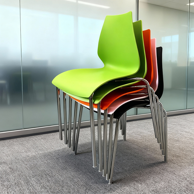 塑料餐椅葫芦椅洽谈椅组装会议椅