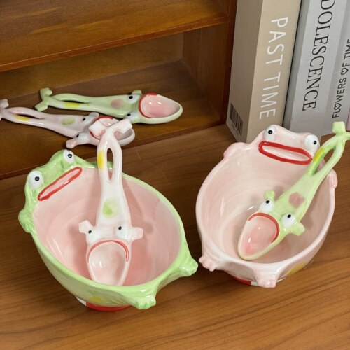 创意搞怪青蛙陶瓷碗家用吃饭碗