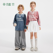 植木女童卫衣2026春新款 中大童球衣风休闲运动上衣儿童卫衣童装