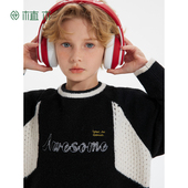 中大童套头毛衣针织衫 植木童装 儿童毛衣2026春新款 男童毛衣