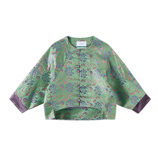 植木童装新中式女童外套2025新款儿童衣服秋冬中大童廓形上衣外套