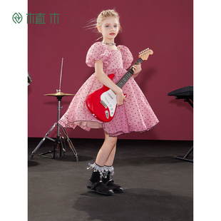 植木女童裙子2026夏季新款中大童植绒公主裙蓬蓬裙儿童连衣裙童装