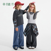 植木儿童卫衣2026春新款 中大童假两件叠穿上衣卫衣男童卫衣童装