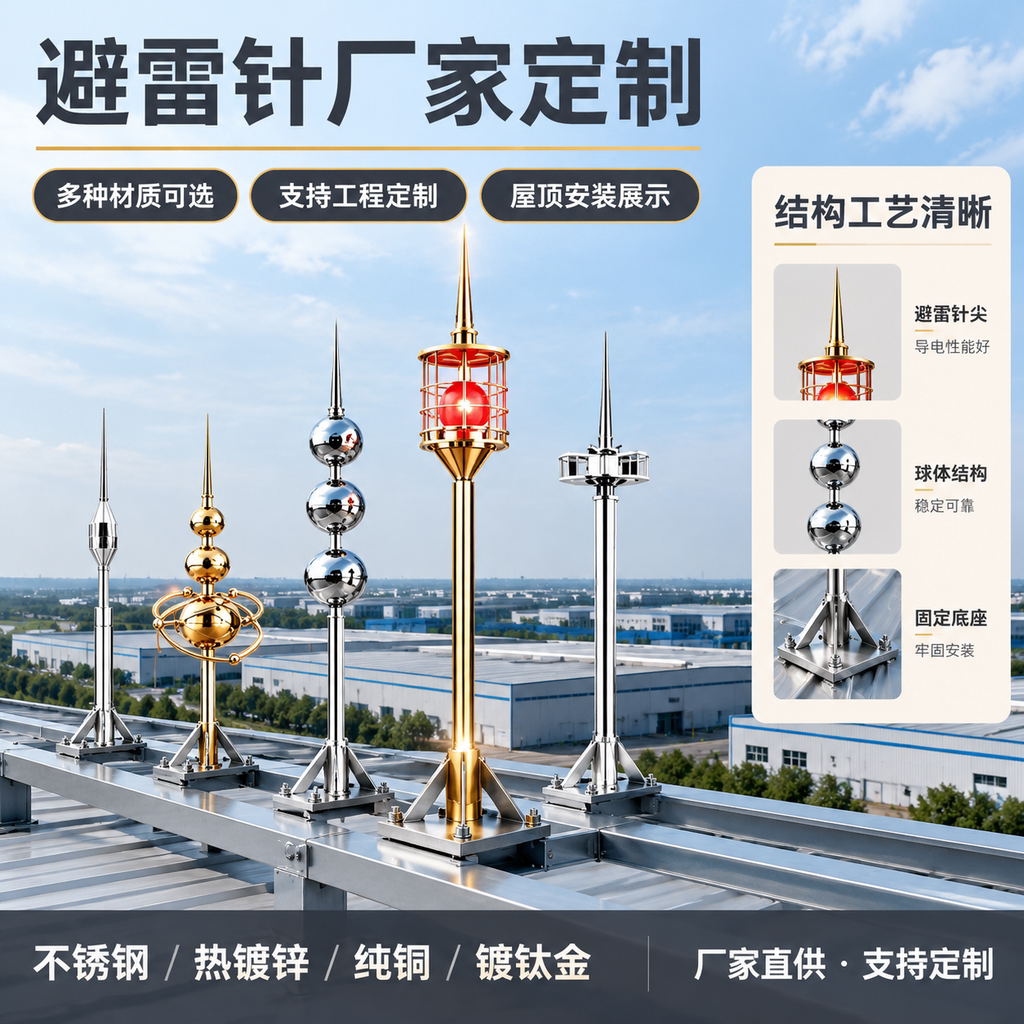 工业级不锈钢避雷针屋顶室外防雷