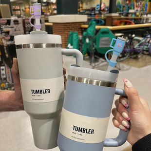 适用于stanley 保温吸管杯吸管防尘卡通DIY帽子玻璃吸管替换件