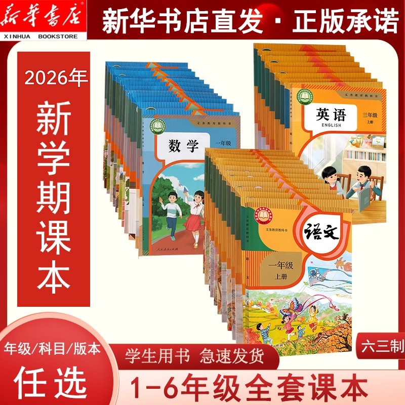 【新华书店直销2025新版】小学语文数学英语一二三四五六年级上册下册语文数学英语全套课本教材人教版部编版青岛版苏教版译林版