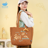 猫 天空之城汪咖和可颂单肩包日常通勤百搭帆布包可爱卡通斜挎包