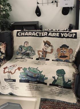 巴斯光年玩具总动员单人沙发毯动漫卡通背景墙面挂毯布艺装饰毯