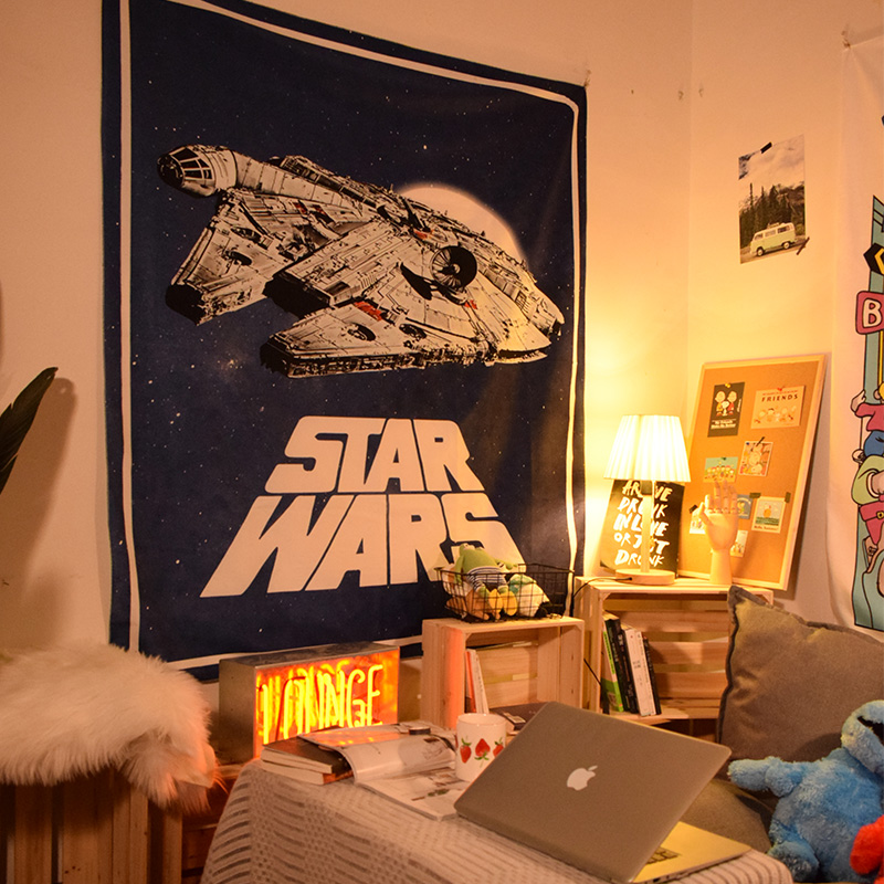 星球大战海报千年隼战舰背景布网红床头挂布房间布置墙面装饰挂画