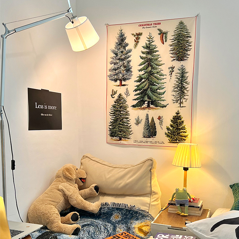 绿色空间森系氛围感背景布