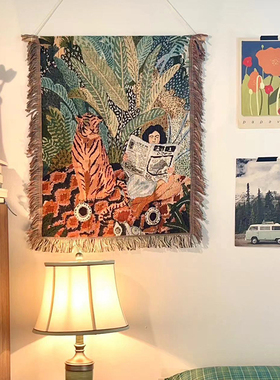 GALA ins风流苏小挂毯房间改造背景布床头柜沙发盖巾防尘罩布多用