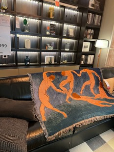 美国订单  马蒂斯油画艺术毯单双人沙发毯墙面装饰挂毯盖巾横版