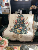 美国订单 饰毯 金线松鼠沙发毯圣诞挂毯氛围感装 Merry Christmas