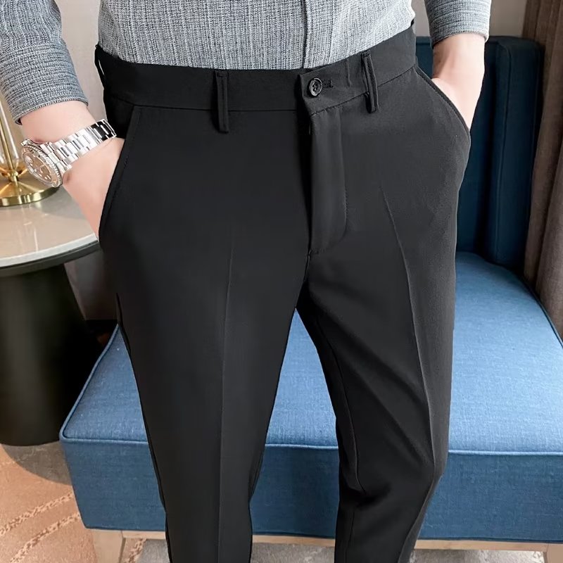 西裤男士九分修身商务正装休闲