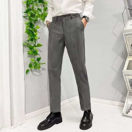 秋冬季新款灯芯绒裤子男休闲长裤直筒百搭修身男裤子九分西装裤男