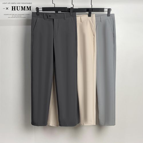 春季垂感小西裤男修身直筒休闲裤