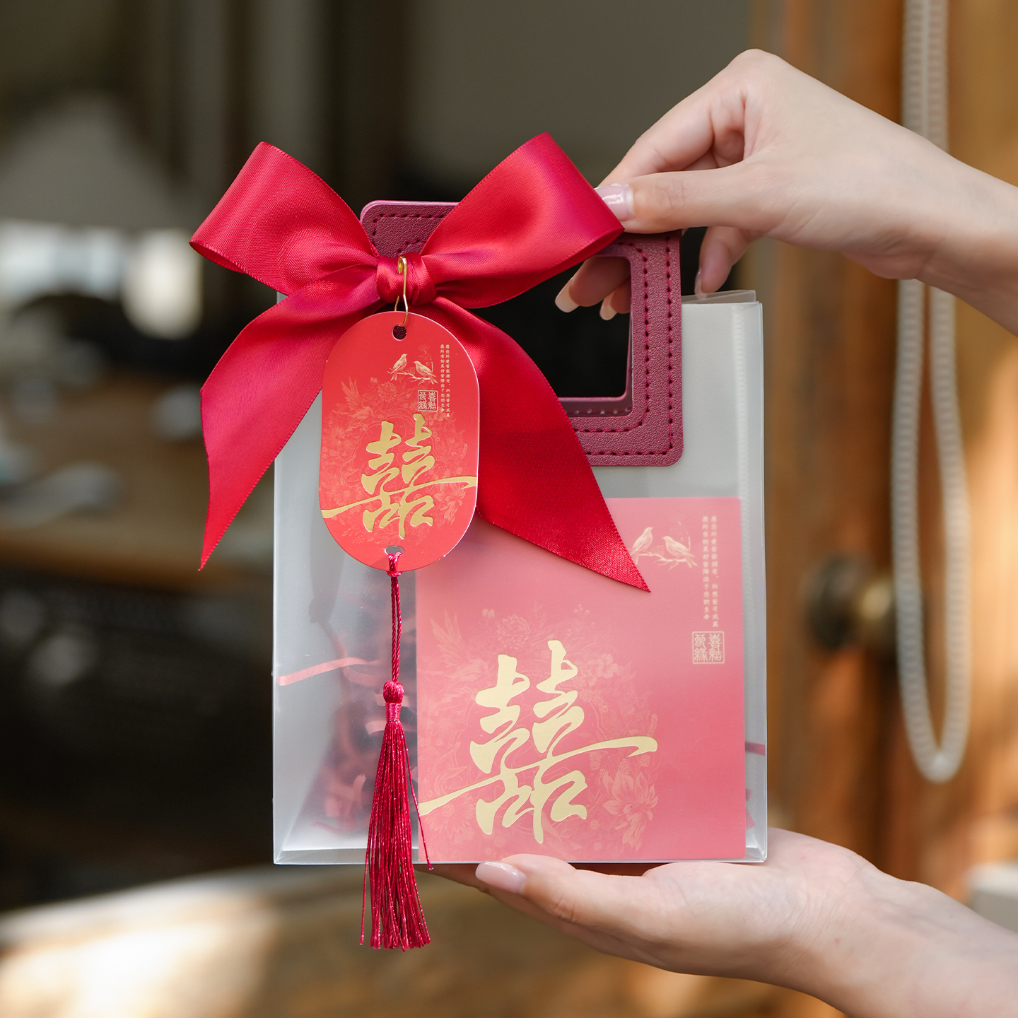 高级磨砂手提袋新中式喜糖礼品袋结婚伴娘伴手礼袋包装袋子礼盒