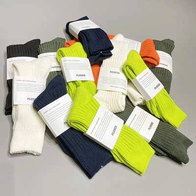 堆堆袜长袜亮色纯色中筒袜
