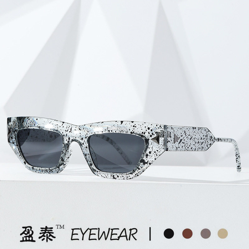 日本gentle motto新款猫眼箭头闪粉男女士潮流街拍太阳镜欧美