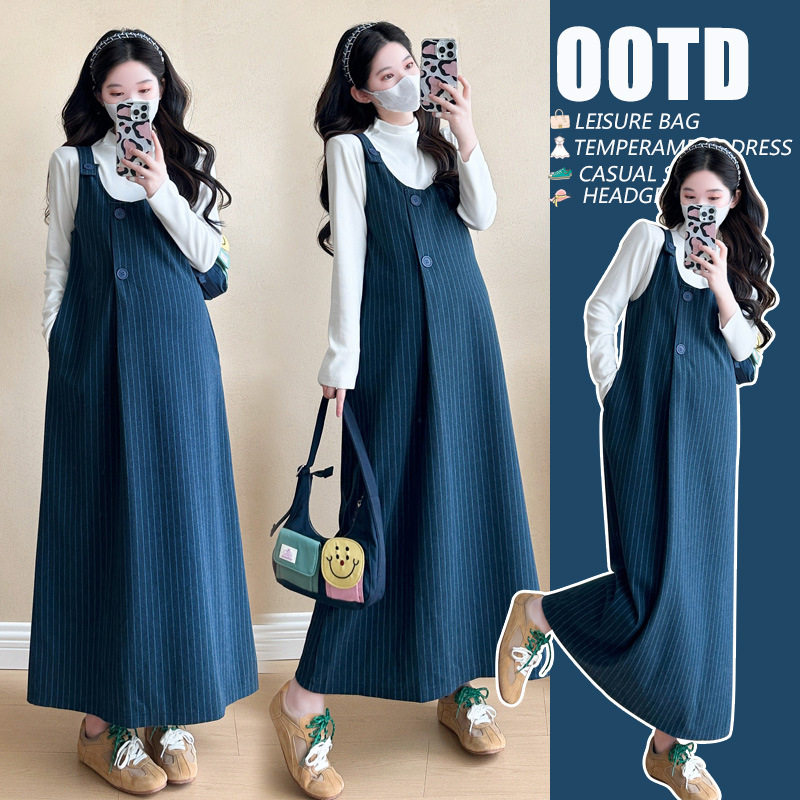 gentle motto孕妇装法式穿搭宽松气质毛呢小香裙子两件套装