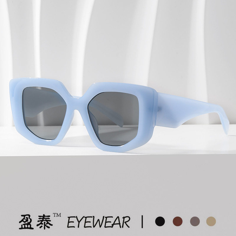 日本Gentle Motto新款复古猫眼方框太阳镜欧美个性ins糖果色眼镜