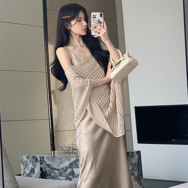gentle motto孕妇装连衣裙开衫套装春夏法式孕期宽松背心裙潮妈