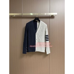 秋冬季 男2025新款 毛衣外套外穿休闲V领麻花线衣保暖 针织开衫 男士