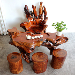名贵红木花梨木根雕茶台天然树根原木茶几客厅阳台实木功夫茶桌