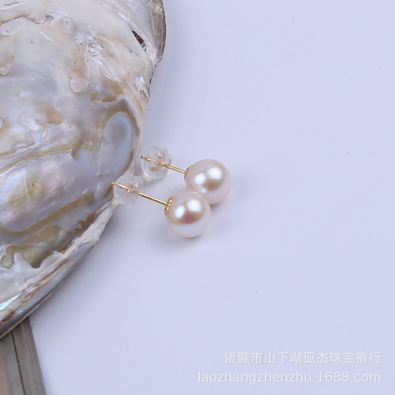 淡水珍珠AAAA级4-11mm圆形极光成品耳钉 简约时尚气质 厂家批发
