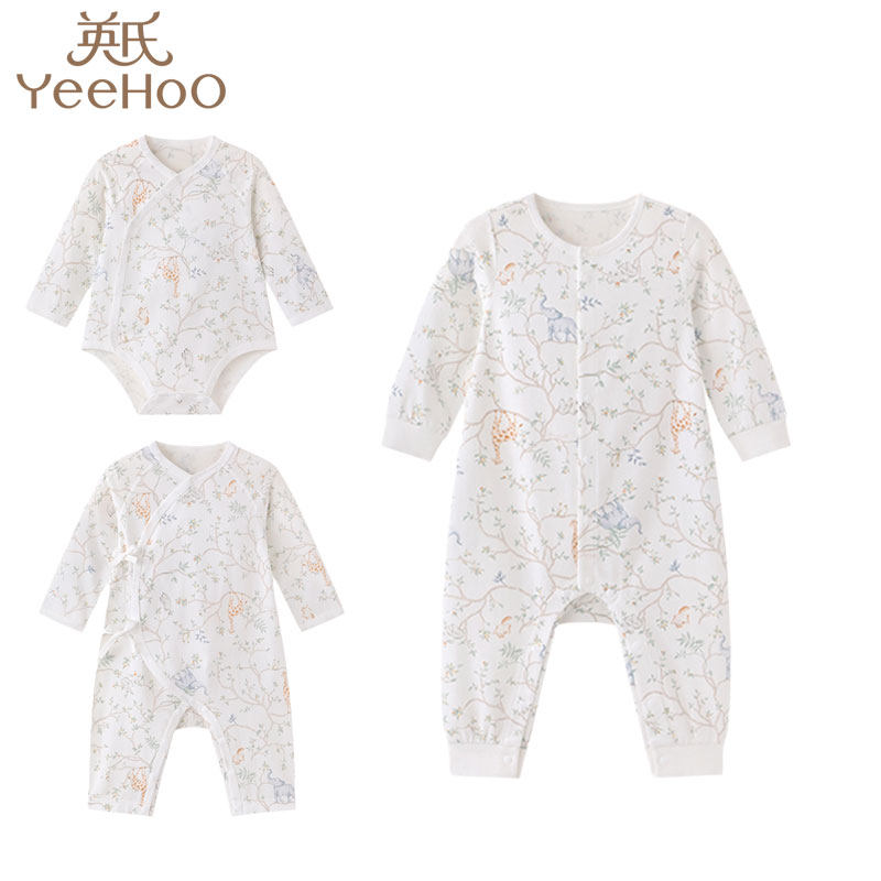 英氏26春夏新品婴幼新生儿男女宝宝四季款长袖家居连体哈衣爬服,童装/婴儿装/亲子装,家居服连体衣,淘宝优惠券,粉丝福利购,淘宝优惠卷
