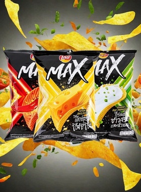 泰国原装进口乐事max系列原切薯片73g酸奶油浓奶酪味膨化