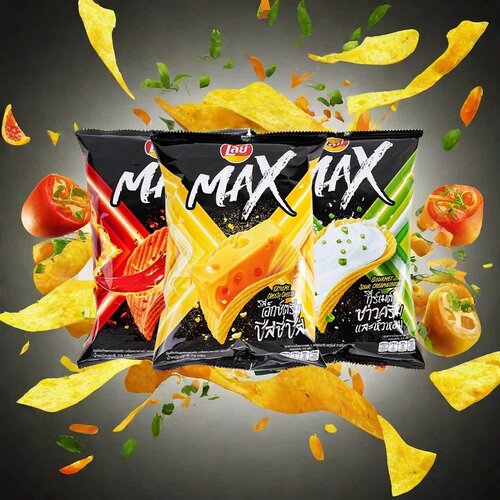 泰国原装进口乐事max系列原切薯片73g酸奶油浓奶酪味膨化