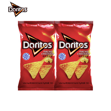 台版进口多力多滋超浓芝士味膨化食品玉米片175g*2休闲膨化零食