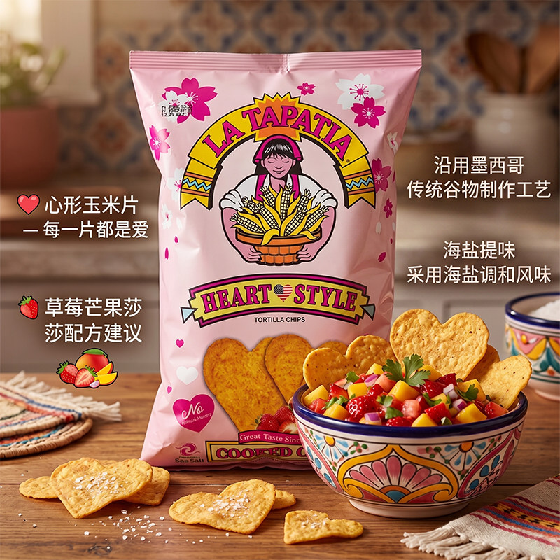 美国进口优佳墨西哥少女玉米片传统口味粗粮零食即食烘培226g