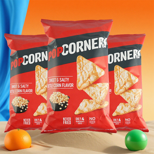柬埔寨进口Popcorners咸甜味玉米片142g*3临期网红追剧休闲膨化