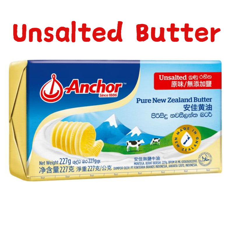 Anchor UNSALTED BUTTER新西兰进口安佳淡味黄油牛排烘焙家用227g 粮油调味/速食/干货/烘焙 黄油 原图主图