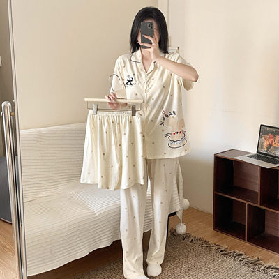 睡衣女夏季新款纯棉爱心薄款休闲