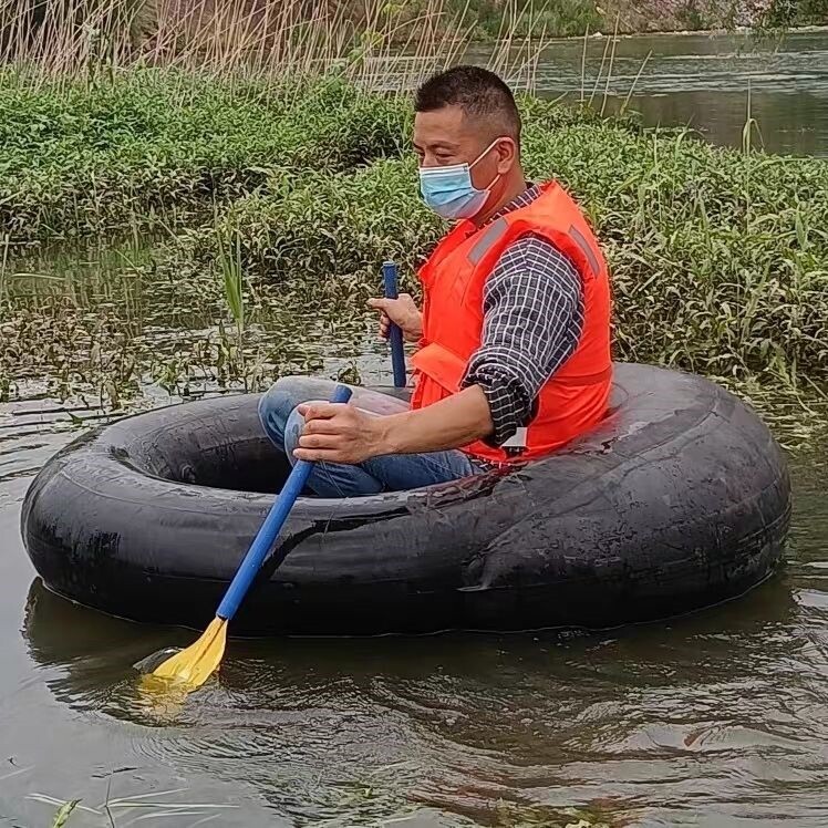 自制加厚轮胎船硬底快速充气内胎橡胶皮划艇耐磨单人便携钓鱼下网