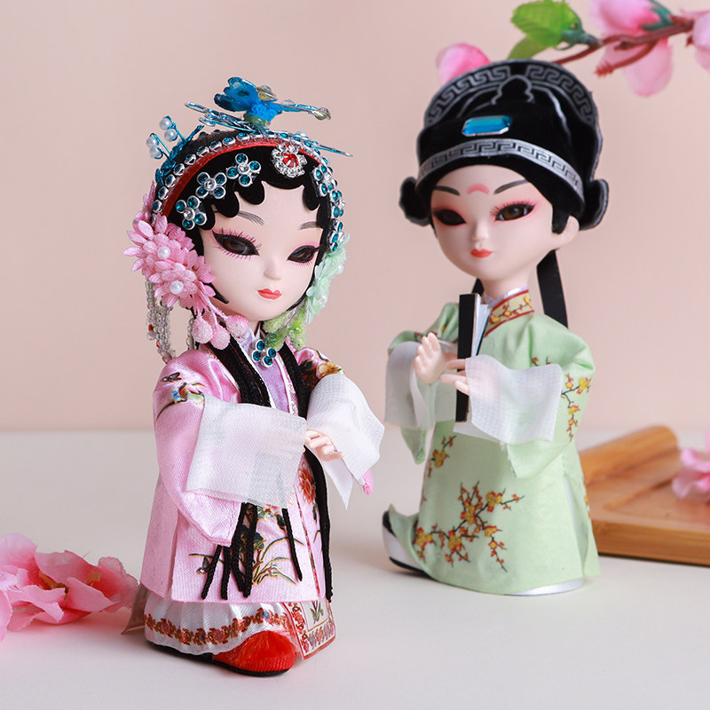 牡丹亭绢人手工非遗杜丽娘柳梦梅江南昆曲国粹摆件国风手办礼品