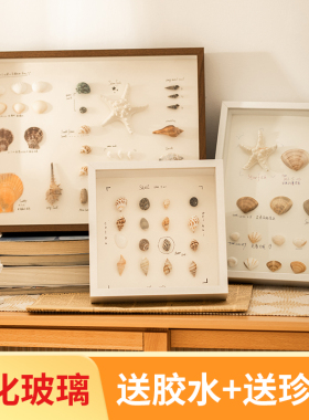 立体中空标本框diy手工相框摆台植物贝壳粘土干花保存展示画框架