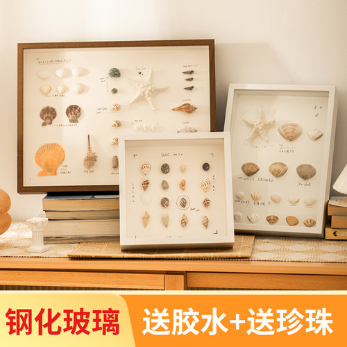 贝壳中空相框diy标本干花保存框