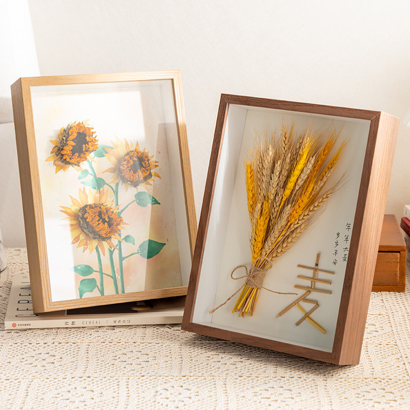 手工制作diy干花相框情侣送礼纪念玻璃中空立体摆台挂墙植物标本,家居饰品,相框/画框,淘宝优惠券,粉丝福利购,淘宝优惠卷