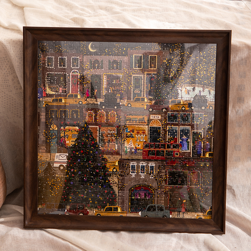 圣诞冬灯拼图相框galison拼图框裱框画框冬日50.8x50.8东灯雪夜风