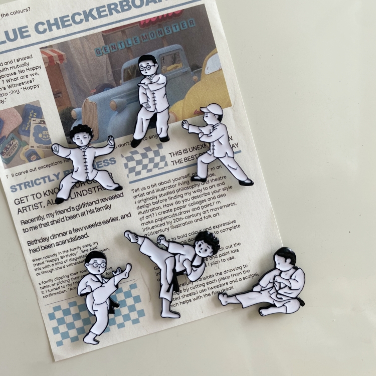 【4个包邮】中国风太极拳冰箱贴空手道磁铁拍立得ins洞洞板留言板