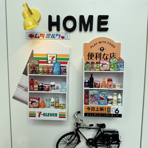 新款711货物架冰箱贴磁吸入户门家居装饰洞洞板磁贴迷你微缩饮料