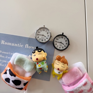 创意个性时钟冰箱贴磁小怀表力贴洞洞板入户门家居装饰磁吸贴