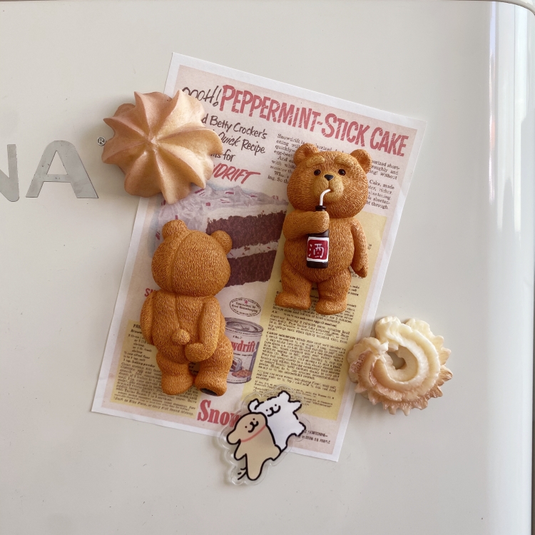 小熊冰箱贴磁贴卡通3D立体趣味