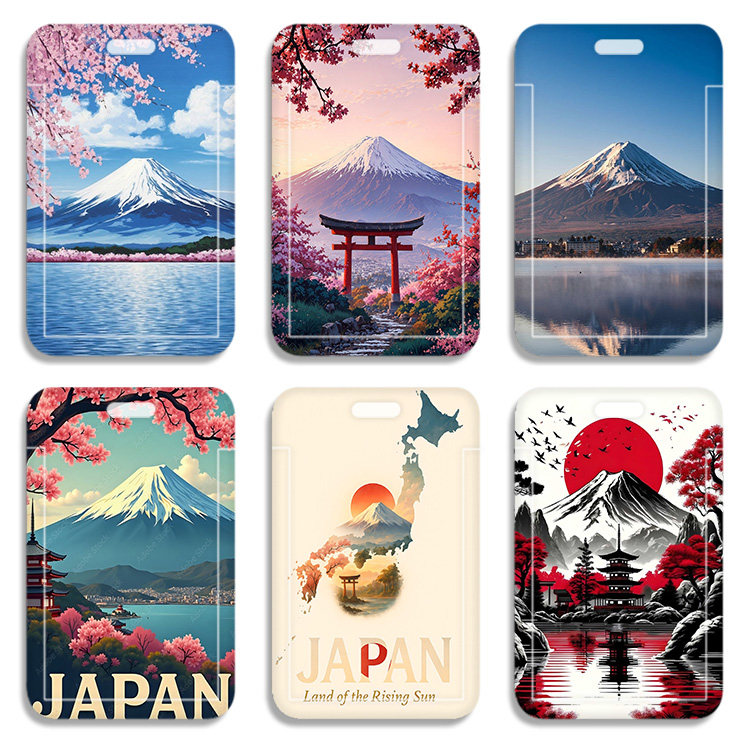 旅游景点 富士山 日本公交卡套壳送挂绳学生卡套地铁卡套