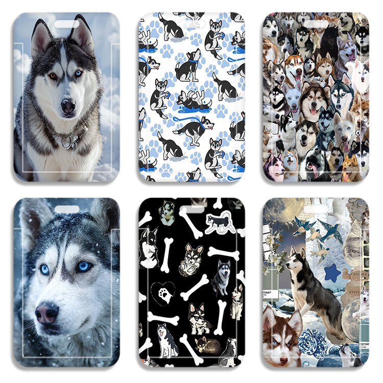 Husky哈士奇 狗犬公交卡套壳送挂绳学生卡套地铁卡套周边硬卡套