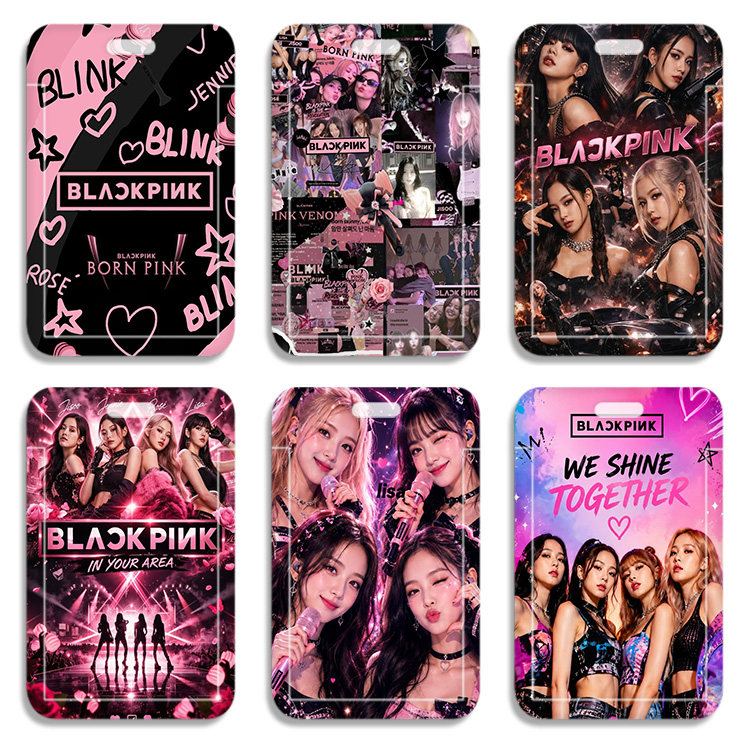 black韩国女团周边公交卡套壳送挂绳学生卡套地铁卡套周边硬卡套